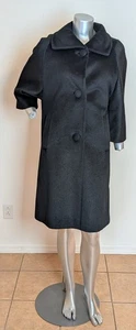 Vintage 60's? Lilli Ann Black Wool Cape Coat Women’s Classic Mod Sz 8 - Picture 1 of 14