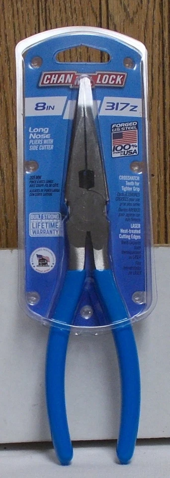 Alicates Channel Lock 317Z nariz larga 8 pulgadas con cortador lateral Foto 1 de 1