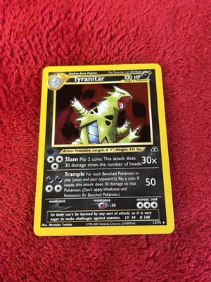 1st Edition Tyranitar 12/75 Neo Discovery Holo Wotc Pokemon Card Played - Image 1 of 4