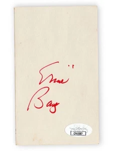Ernie Banks Signed Autographed 3X5 Index Card Cubs Hall of Famer Red JSA CF45587 - Picture 1 of 2