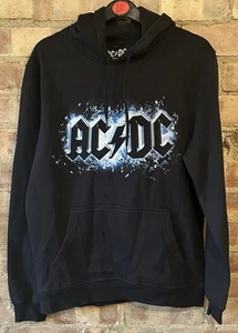 AC/DC Black Band Hoodie Size Medium 42”Graphic Print Fleece Lined - Picture 1 of 6