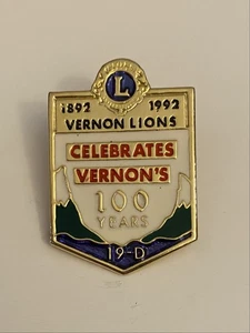 Vernon Lions 19-D 100 Years 1892-1992 Lapel Pin P88 - Picture 1 of 3