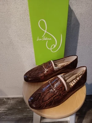 Mocasín Sam Edelman Loraine Talla 10 M Cuero Marrón Estampado Serpiente Foto 1 de 4