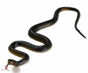 Realistic Fake Snake Reduce Pressure Rubber Black Decoration Gifts Light Weight - Picture 1 of 12