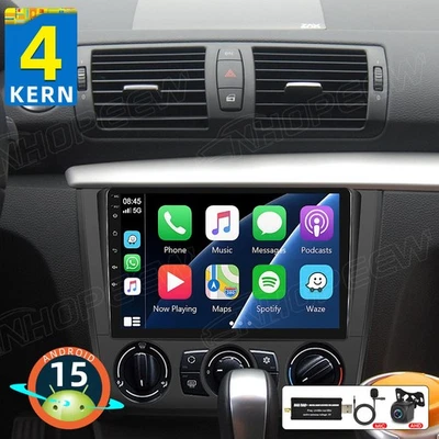 DAB+ 64GB Android 15 CarPlay Autoradio GPS Für BMW 1er E81 E82 E87 E88 2004-2011 - Bild 1 von 4