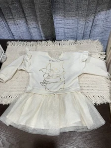 Disney Baby Beige Gold Winnie Puuh Einarm Tutu Shirt Kleinkinder Größe 24 M - Bild 1 von 8