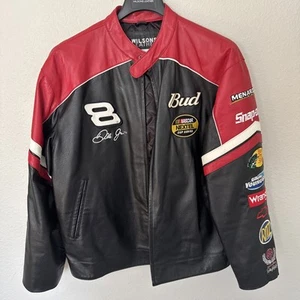 Vintage Dale Earnhardt Jr #8 Chase Wilsons Leather Budweiser NASCAR Jacket Gr. L - Bild 1 von 7