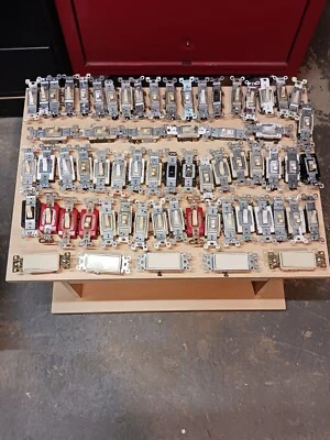 65 Used Electrical Light Switches 2 Way, 3 Way Standard, White, Ivory Mixed Lot  - Image 1 of 4