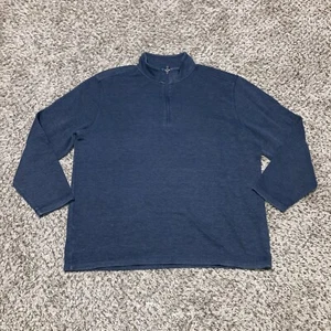 Eddie Bauer Mens 1/4 Zip Knit Sweatshirt Size Large Blue D3766638 Sweater - Picture 1 of 6