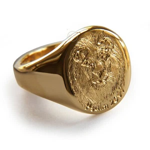 NEW 9ct Yellow Gold Hand Engraved Signet Rings Oval Solid 375 UK Hallmarked - Picture 1 of 21