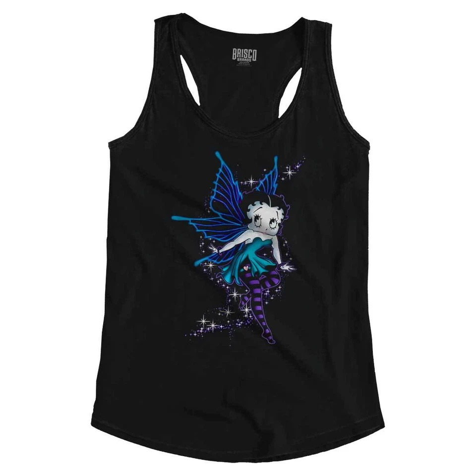 Camisetas sin mangas Betty Boop retro mágicas góticas dibujos animados de hadas para mujer espalda corredora Foto 1 de 4