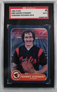 1986 Fleer #289 Sammy Stewart Autograph-SGC Authentic Auto RIP - Picture 1 of 2