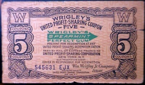 1930 's 5 Cent FRACTIONAL Note Wrigley's Chewing Gum New York Currency FREE SHIP - Picture 1 of 2