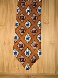 Van Heusen Multicolor Orange Geometric Silk Tie - 58L 3.75W - Picture 1 of 2