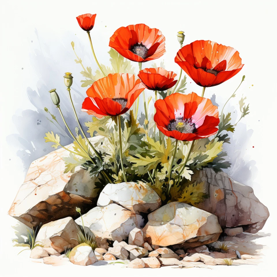 Deko Bild Wilde Mohnblumen Klatschmohn Wandbild Wanddeko Dekofliese Wandfliese - Bild 1 von 1