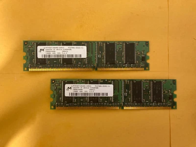 128MB Micron MT4VDDT1664AG-335C3 PC-2700U CL2.5 184-Pin 2.5V DDR - Image 1 of 2