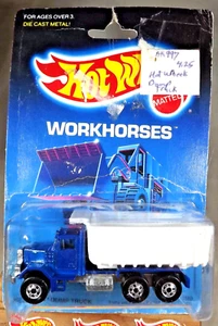 1988 Hot Wheels Workhorses #9550 PETERBILT DUMP TRUCK Blue/White w/Chrome BW Sp - Picture 1 of 8