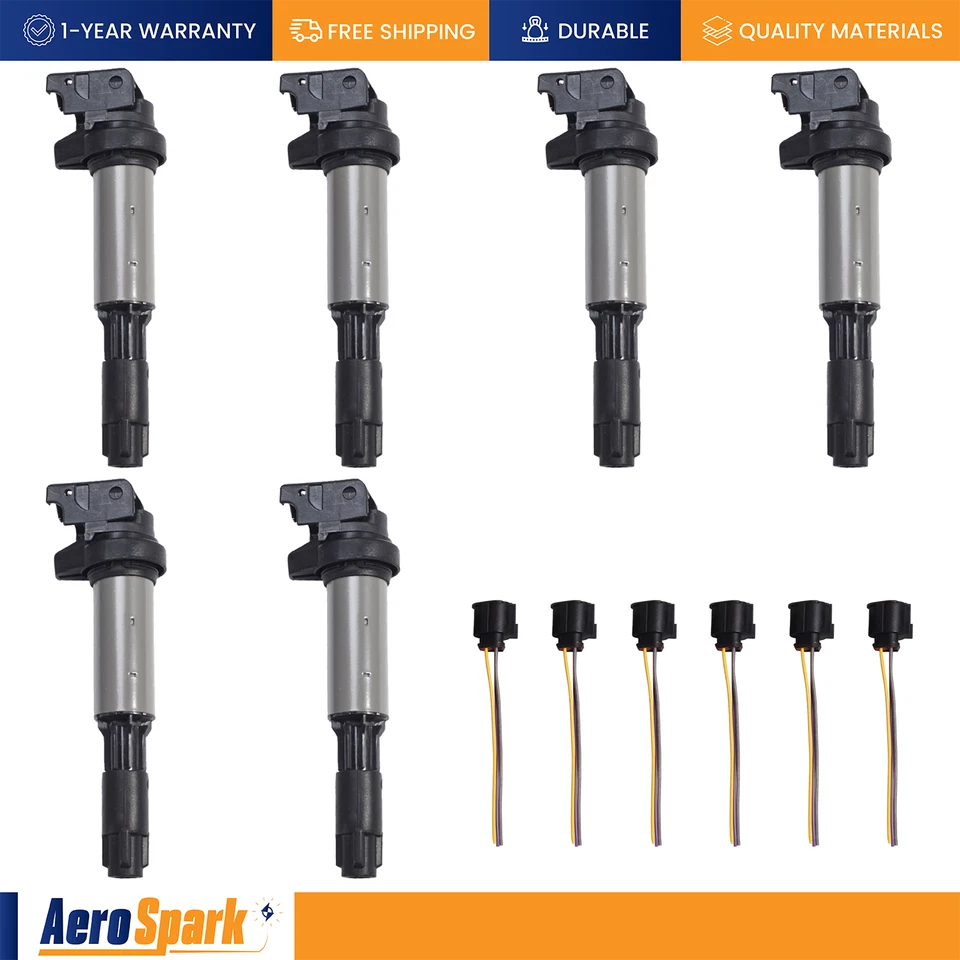 Juego de 6 bobinas de encendido y conectores para Rolls-Royce Phantom 2004-2010 6,7 L V12 Foto 1 de 1