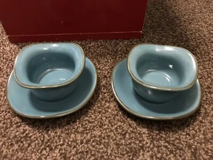 Southern Living at Home Tuscan Tidbit Bowl And Saucer Stoneware, Set of 2 - Picture 1 of 4