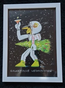 Charity💚 unicef motiv Udo Lindenberg ☆ Galaktische Weihnachten ☆ gerahmt - Bild 1 von 5