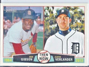 Bob Gibson / Justin Verlnader 2013 Topps Heritage Then & Now - Picture 1 of 1