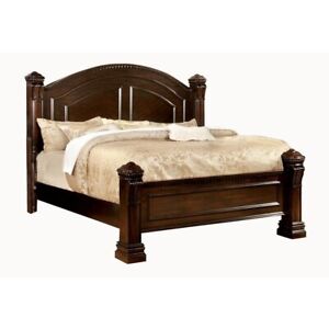 Gorgeous Decorative Queen Size Bed 1pc Bedroom Furniture Cherry Posts HB FB
