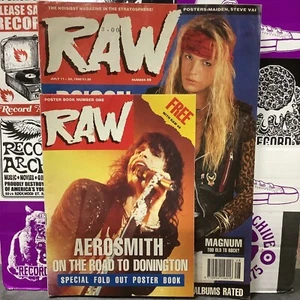 RAW Magazine Issue 49 July 1990 MUSIC METAL ROCK FREE AEROSMITH BOOKLET ATTACHED - Imagen 1 de 4
