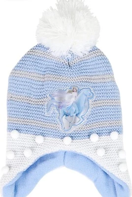 Berkshire Girls 2 Piece Frozen Hat Mittens Set New with Tags Baby Blue And White - Image 1 of 4