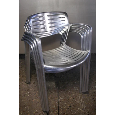 Set of 4 Jorge Pensi Designed Knoll Toledo Stacking Aluminum Chairs (AF2-262) Cover