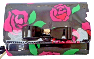 BOLSO BANDOLERA NEGRO FLORAL PRIMAVERA LAZO PEQUEÑO MUJER BETSEY JOHNSON BB19330 NUEVO Foto 1 de 4