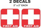 2 - 2 Inch Ambulance Red Cross First Aid Decals Square Scale Models Dioramas