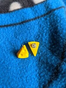 Quirky Yellow Cheese Wedge Stud Earrings