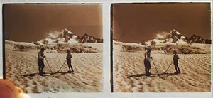 Foto placa cristal début 1900 Alpinismo - 12,5 X 6cm - Picture 1 of 2