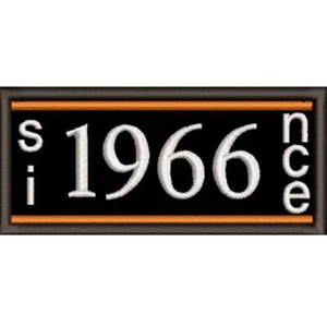 since 1966 AUFNÄHER gestickt mit Ihrem Geburtsjahr PATCH BIKER B9cm x H4,5cm - Bild 1 von 1
