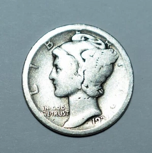 158v. EIN MERKUR GROSCHEN VON 1921 D IN WIE ABGEBILDETER ERHALTUNG. SILBER. BETTER DATE - Bild 1 von 2
