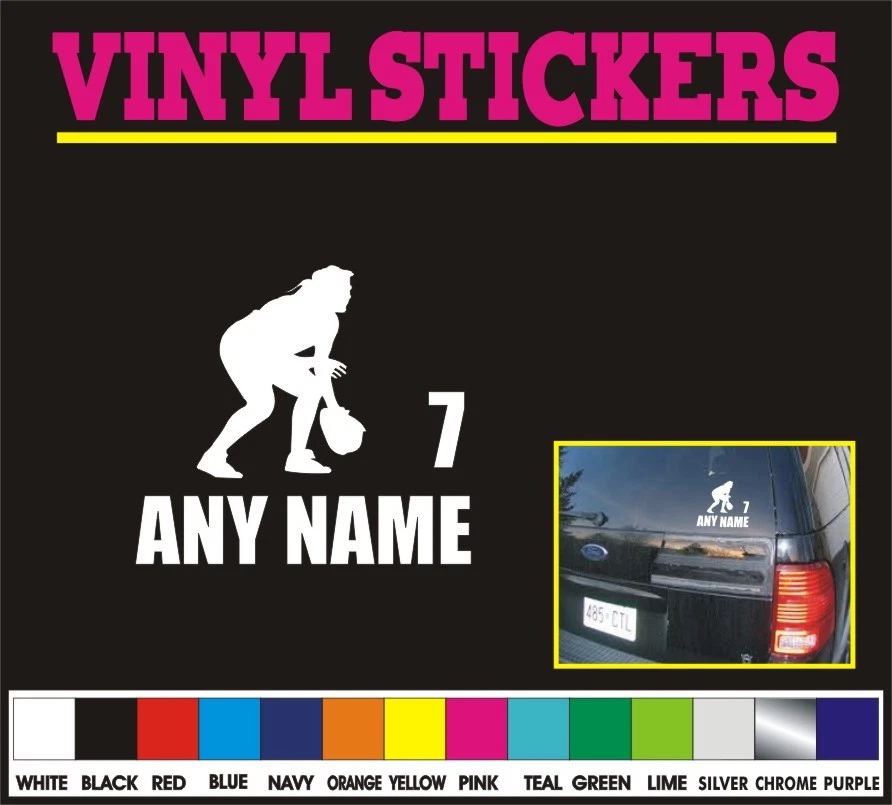 Personalizado Niñas Softbol Equipo Nombre Número Vinilo Coche Calcomanía Ventana Parachoques Pegatina  Foto 1 de 1