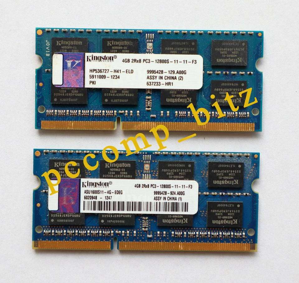Kingston 8GB (2x 4GB) 1600MHz DDR3 SODIMM  Laptop Memory - Image 1 of 1
