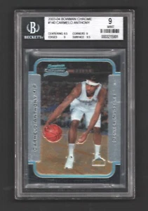 2003 Carmelo Anthony Bowman Chrome #140 Rookie Card Rc BGS 9 (Mint) x901 - Picture 1 of 2