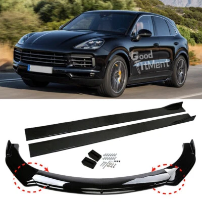 Glänz Frontspoiler Spoilerschwert Lippe + Seitenschweller Für Porsche Cayenne - Bild 1 von 4