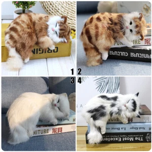 Simulación realista gato muñeca de sueño juguete realista gato naranja gato blanco persa - Imagen 1 de 14
