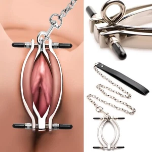Adjustable Pussy Clamp with Leash BDSM Master Slave Bondage Submissive - Picture 1 of 8