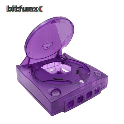 BITFUNX SEGA Dreamcast DC Purple Clear Replacement Console Shell Housing Transparent