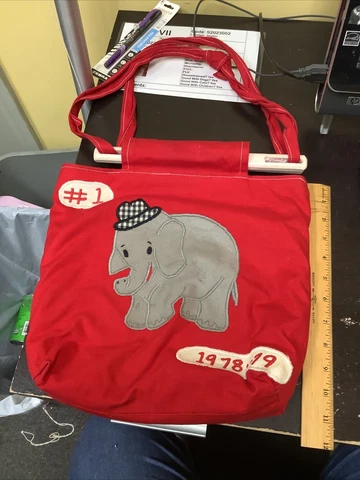 Vintage 78-79’ roll tide alabama Elephant handmade Purse Bag Stitched “Donna” Cover