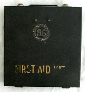 Vintage Antique Metal MSA PENN STATE COLLEGE FIRST AID KIT Empty 1986 VGVC - Bild 1 von 10
