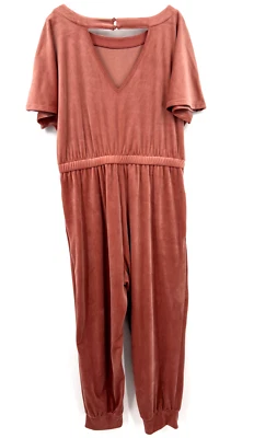 Mono Anthropologie Saturday/Sunday Petite Grande Nuevo con Etiquetas Linda Terciopelo Rosa Malva Foto 1 de 4