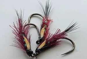 3 x Claret Pearl Diawl Bach con JC taglia 14 senza spine - Foto 1 di 2