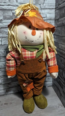 28” Scarecrow Greeter Doll Figure Halloween Prop Thanksgiving Autumn Fall Decor - Image 1 of 4