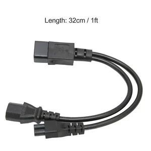 IEC 320 C14 Male To C13 And C5 Female Splitter Adapter Cable Power Plug Cord - Picture 1 of 22