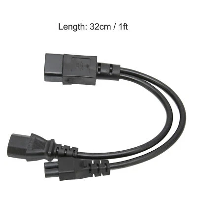 IEC 320 C14 Male To C13 And C5 Female Splitter Adapter Cable Power Plug Cord - Image 1 of 4