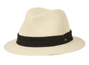 Paper Straw Panama Fedora Sun Hat - Picture 1 of 12